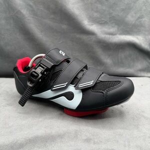 Peloton Original Cycling Shoes Women’s US 7 (EU 38) Black Red Triple‎ Strap
